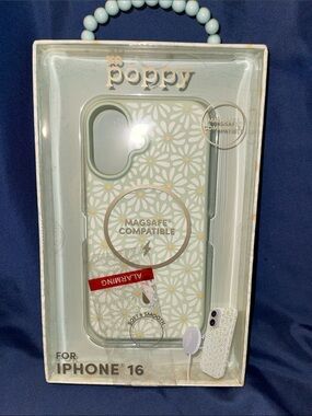 XO Poppy Mint Floral MagSafe Case for iPhone 16